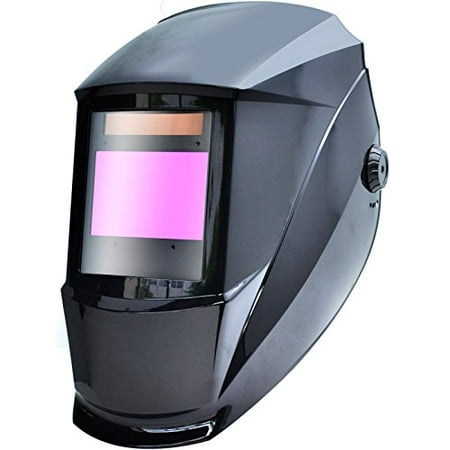 Antra AH7-X80-0001 Digital Controlled Solar Powered Auto Darkening Welding Helmet Wide Shade 4/5-9/9-13 with Grinding Feature Extra Lens CoversGreat for TIG Plasma MMA MIG 